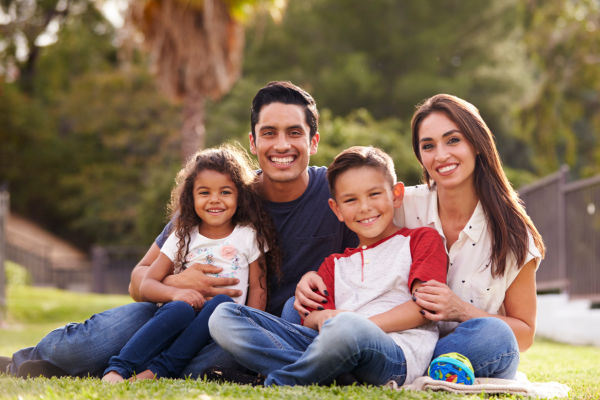 Young hispanic family health insurance